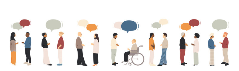 Different people talk to each other. Communication concept.