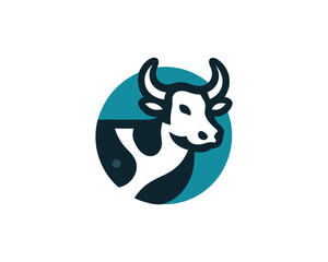 Cow logo vector. Animal farm. Cow icon. Dairy product symbol vector illustration.