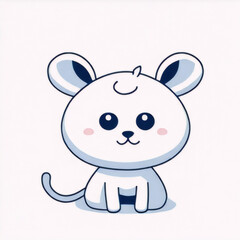 Fototapeta premium A cute white puppy clipart image 