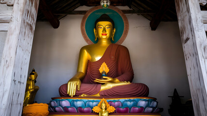 Obraz premium Bodhi Day, celebrated in honor of the Buddha's enlightenment under the Bodhi Tree,