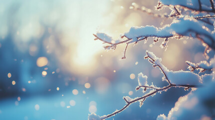 Obraz premium Winter snowy landscape wallpaper
