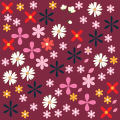 Seamless floral pattern design vector 