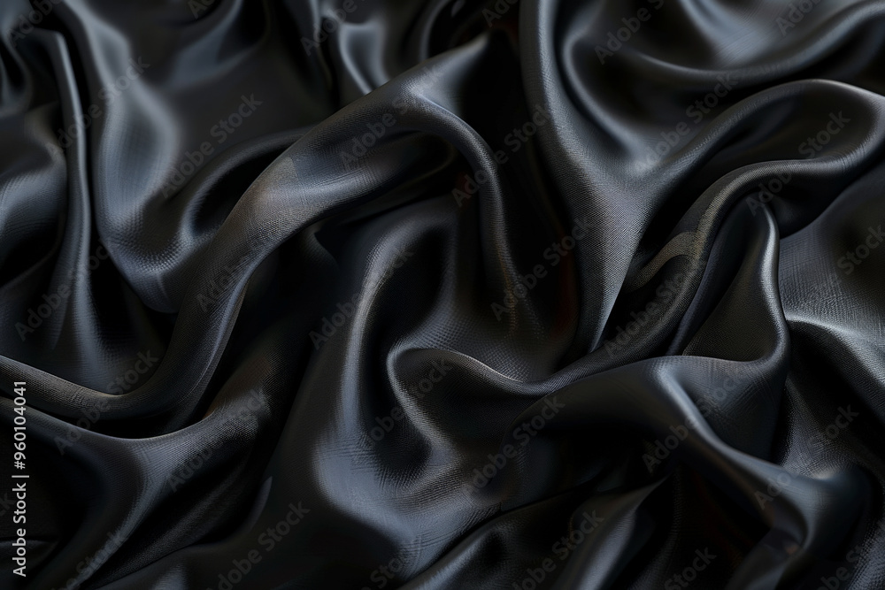Poster a dark black textured surface with a subtle, wavy pattern resembling dark silk. the texture creates 