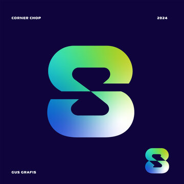 Number 8 corner chop or corner cut, font, lettering, typography with sharp edges, bold, masculine, and futuristic style. Perfect for logos, display, design elements etc.