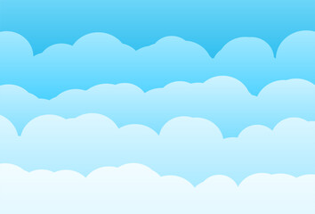 Pastel blue sky with cloud for summer and spring background. Vector illustration. Abstract Nature wallpaper