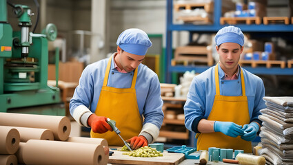 Happy Labor Day, Man Labor Working In Industry, 4th of July, May 1, Labor Day celebration featuring a hardworking man laboring in an industrial setting.
