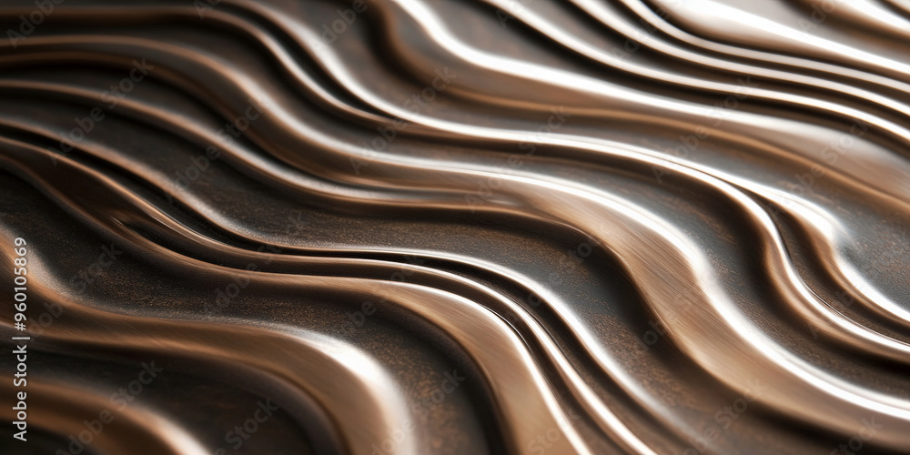 Poster a bronze textured surface with a smooth, polished finish, featuring subtle, swirling patterns that a