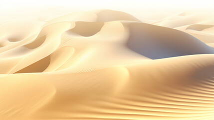 Golden Waves of Sand Dunes at Daybreak
