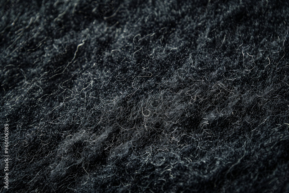 Poster a dark black textured surface with a matte, felt-like finish. the texture feels soft and plush, addi