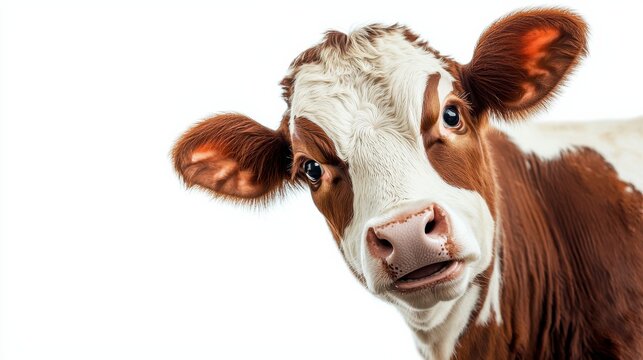 4h a photo of a smiling cow on a white background