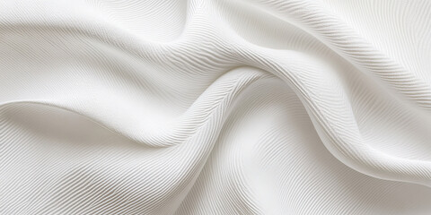 Naklejka premium A light white textured surface with a subtle, wave-like pattern, creating the illusion of gentle, flowing fabric.