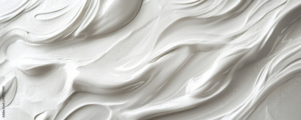 Poster a light white textured surface with a smooth, glossy finish, featuring faint, swirling patterns that