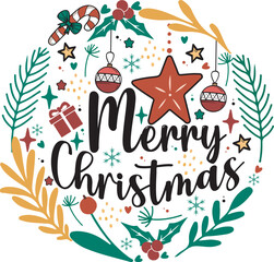 Merry Christmas Retro Christmas T shirt Design