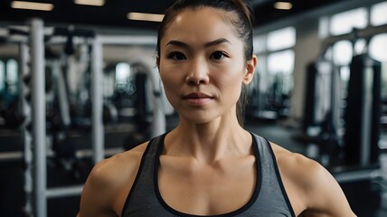 A woman at the gym, portrait of women in gym