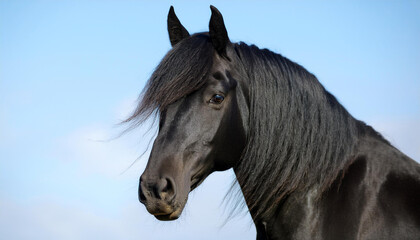 Fototapeta premium Horse totally black long mane