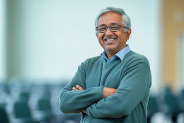 Senior professor of university. Elder man of 60 years. Closeup portrait photo.