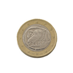 one euro coin detailed shining showing details colseup