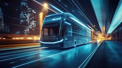 Fototapeta premium High-tech transportation and travel solutions, set against a dynamic realistic background, showcasing innovation in motion