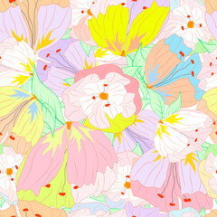 Fashionable design template. Modern creative summery collage. Seamless pattern.
