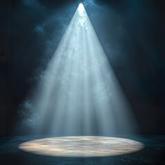 Blue spotlight on center stage with modern minimalist background