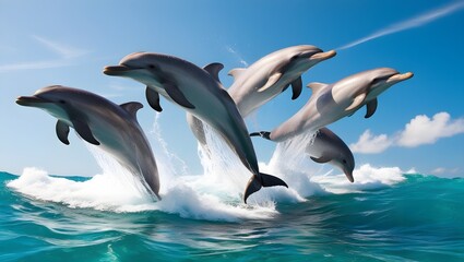 dolphin jumping in the water