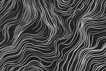 Abstract Black and White Curved Line Pattern
