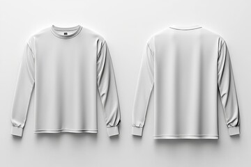 White Long Sleeve Tshirt Mockup Isolated created with Generative AI