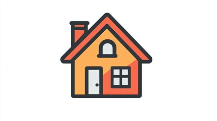 Icon of a house, symbolizing home and comfort, with clean, modern lines.