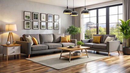 Modern living room furniture for rent at affordable prices, perfect for short-term event or move-in solutions,
