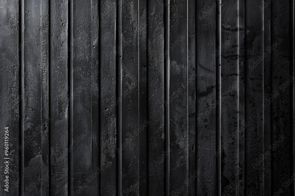 Poster a dark black textured surface with a series of fine, vertical lines creating a ribbed effect. the te