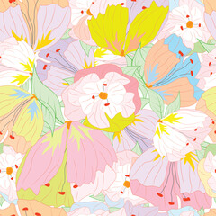 Fashionable design template. Modern creative summery collage. Seamless pattern. 