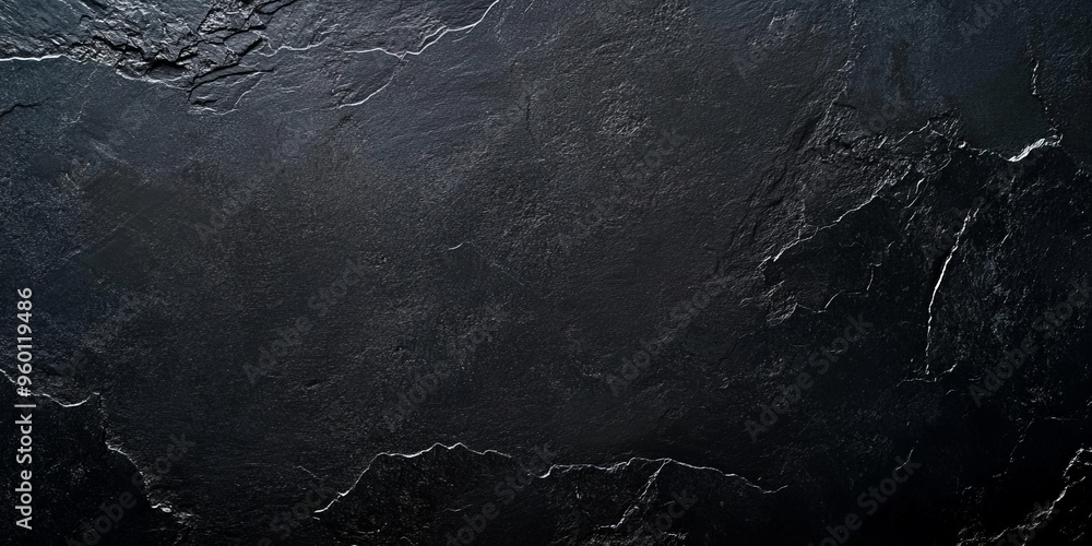 Poster a deep charcoal textured stone surface with a polished, sleek finish. the dark color and smooth text
