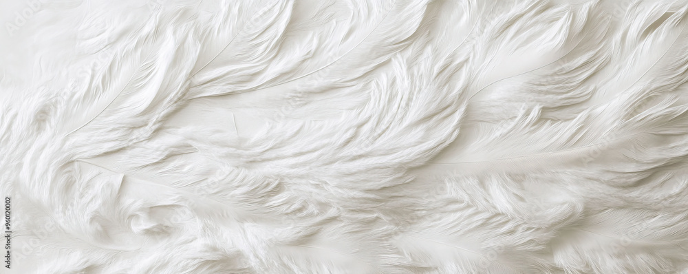 Poster a light white textured surface with a soft, feathery pattern, creating a delicate and airy aesthetic