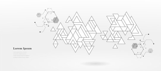 幾何学 抽象 黒 白 三角形 科学 背景