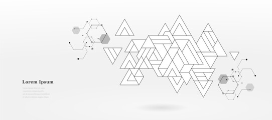 幾何学 抽象 黒 白 三角形 科学 背景