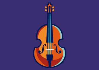 Fototapeta premium Double Bass Icon on Transparent Background 