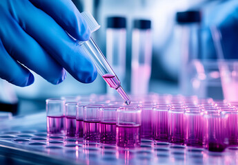 scientist working in laboratory; cell culture for DNA research