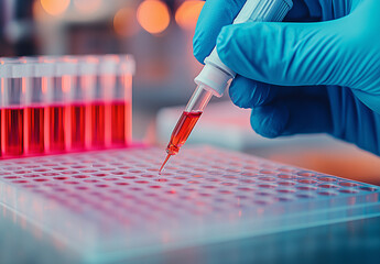 scientist working in laboratory; cell culture for DNA research