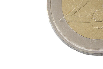 euro coin colse-up detailed