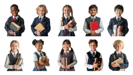 PNG diverse student set, transparent background