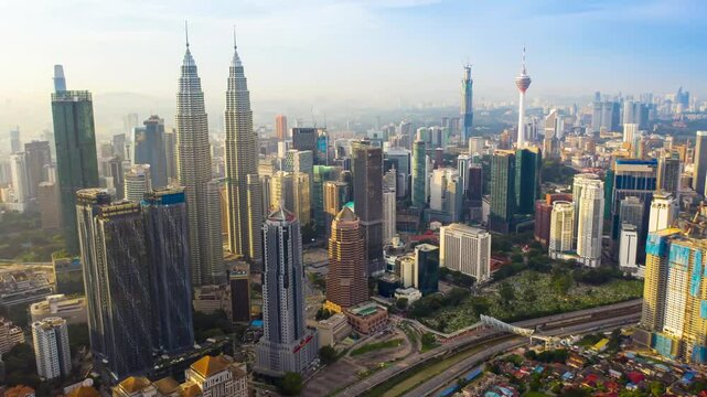 Drone aerial view of Kuala Lumpur, Malaysia