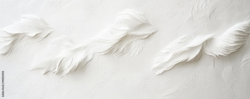 Poster a light white textured surface with a soft, feathery pattern, creating a delicate and airy aesthetic