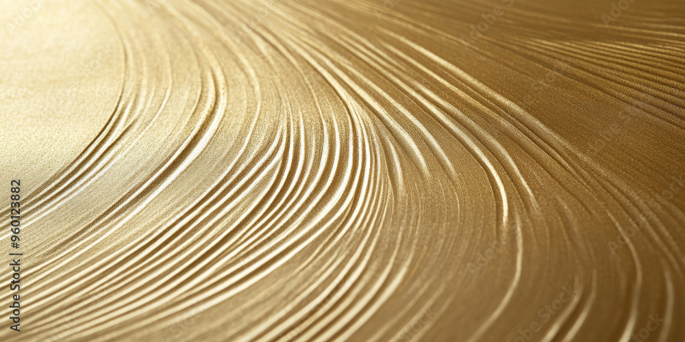 Poster a gold textured surface with a smooth, matte finish, featuring faint, linear engravings that add a t