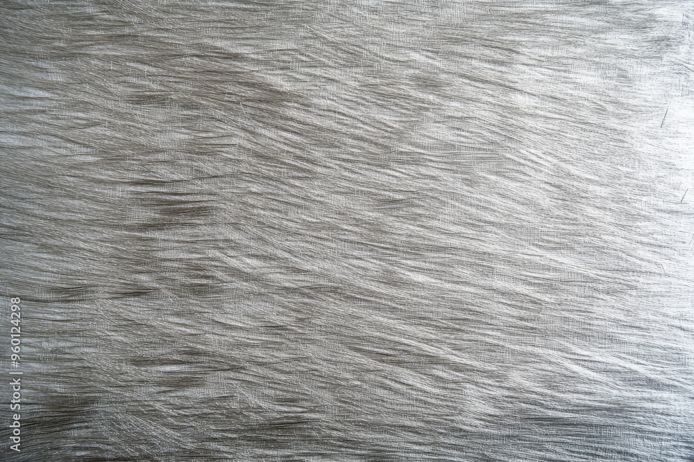 Poster a silver textured surface with a soft, brushed finish, showcasing fine, parallel lines that add a so