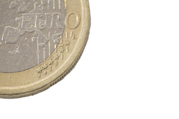 euro coin colse-up detailed