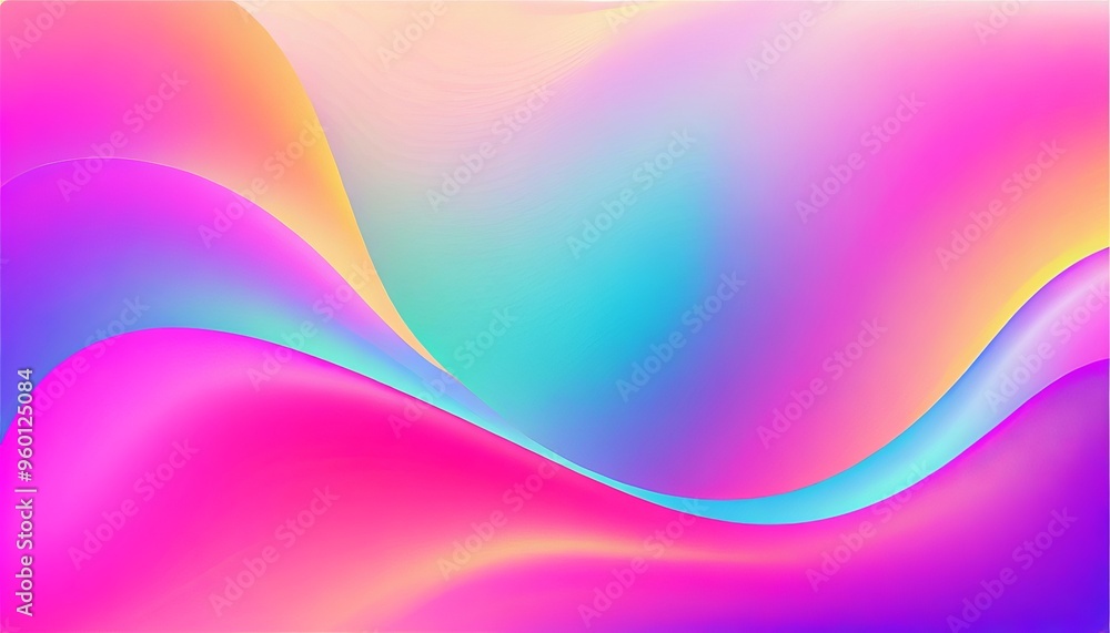 Aufkleber abstract colorful background with vibrant gradient and wavy shapes.