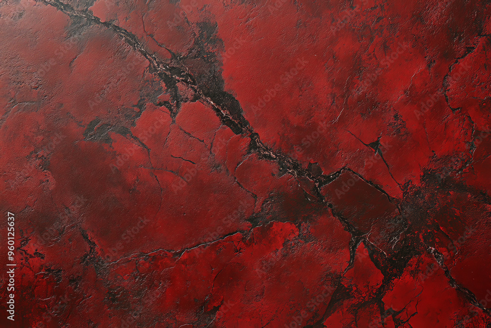 Poster a bold ruby red textured stone surface with a smooth, glossy finish. the intense color and sleek tex