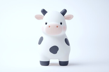 可愛い3Dの白黒模様の牛