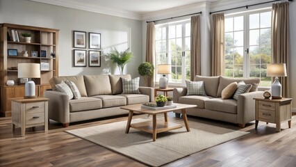 Fototapeta premium * Neutral hues and stylish silhouettes come together in this affordable living room set, evoking a cozy atmosphere