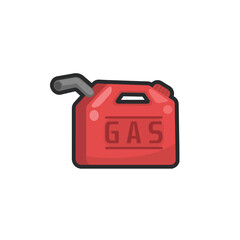 red gasoline tube in outline flat vector design.